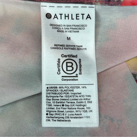Athleta refined zephyr tank top renewed bloom floral pink sleeveless Medium - Picture 4 of 8